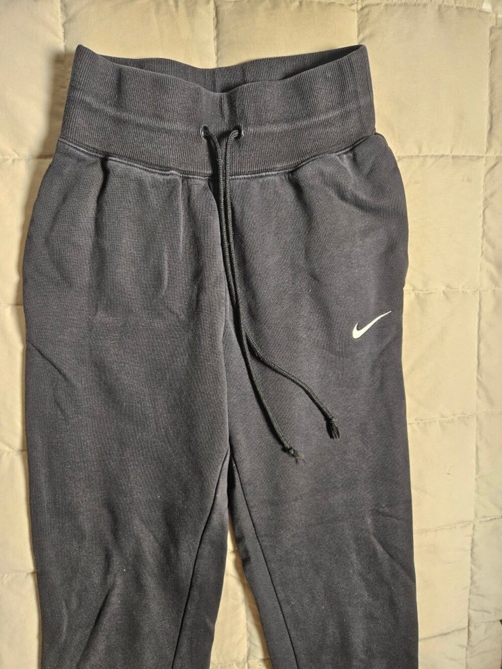 Nike Joggers Womens XS Black Fleece Sweatpants Drawstring Cuffed